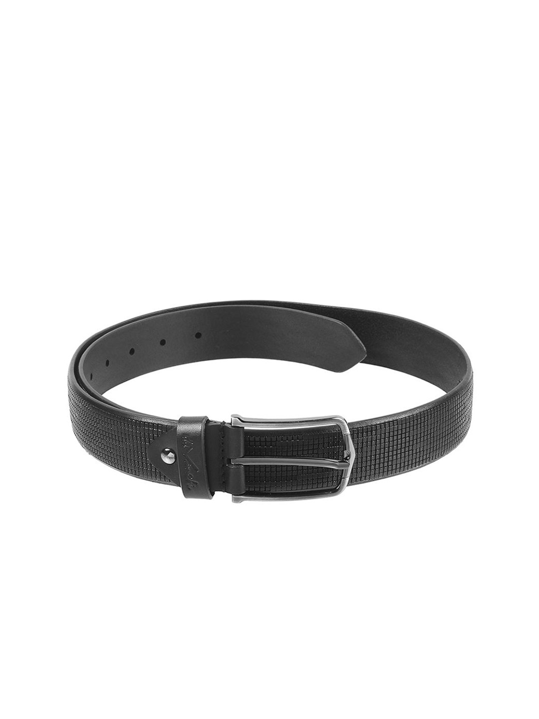 

Metro Men Textured Tang Closure Leather Belt, Black