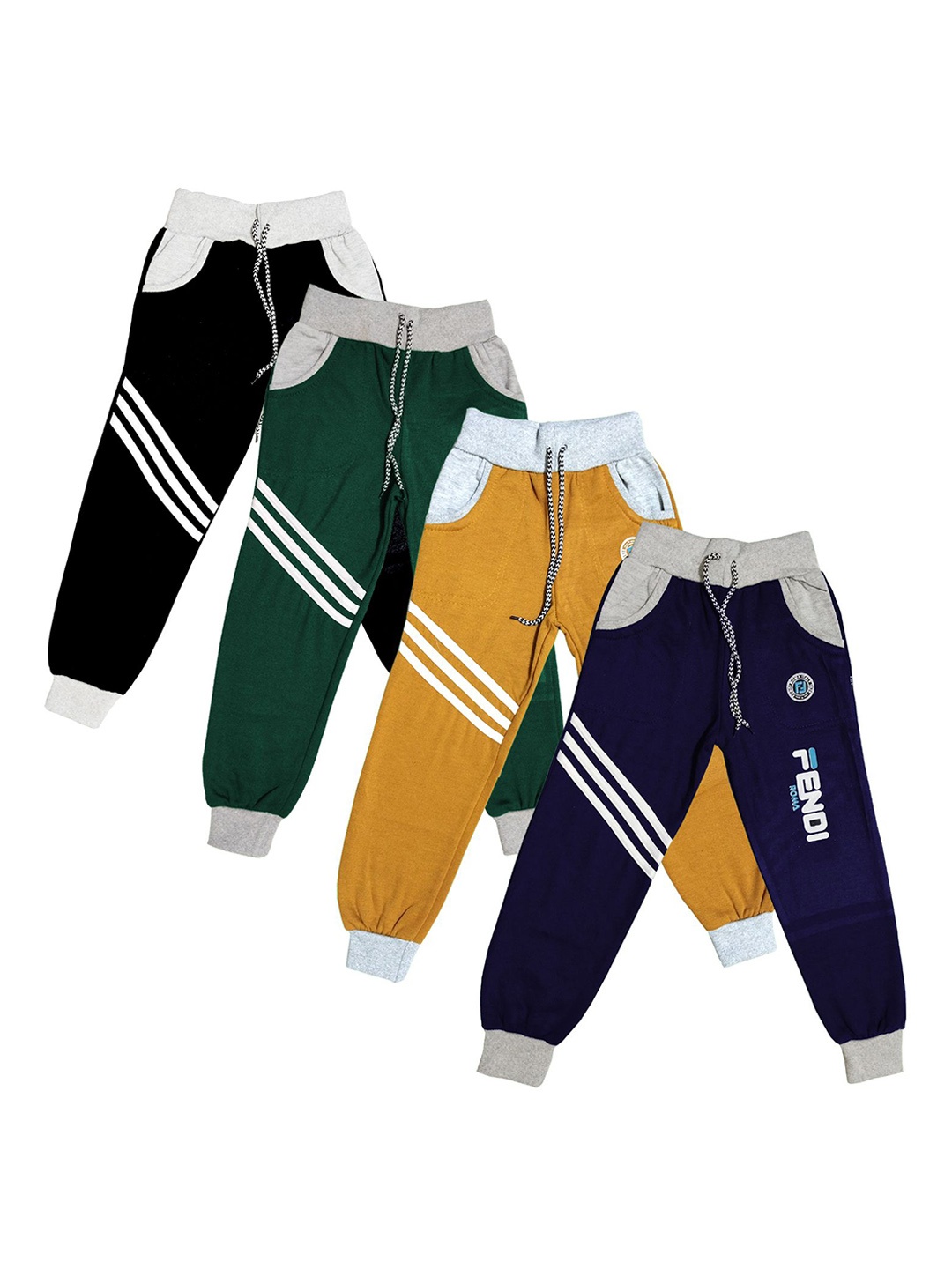 

BAESD Boys Pack Of 4 Printed Joggers, Black