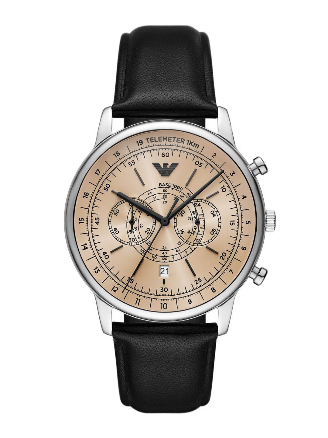 

Emporio Armani Men Embellished Dial & Leather Straps Analogue Watch AK_AR11634, Black