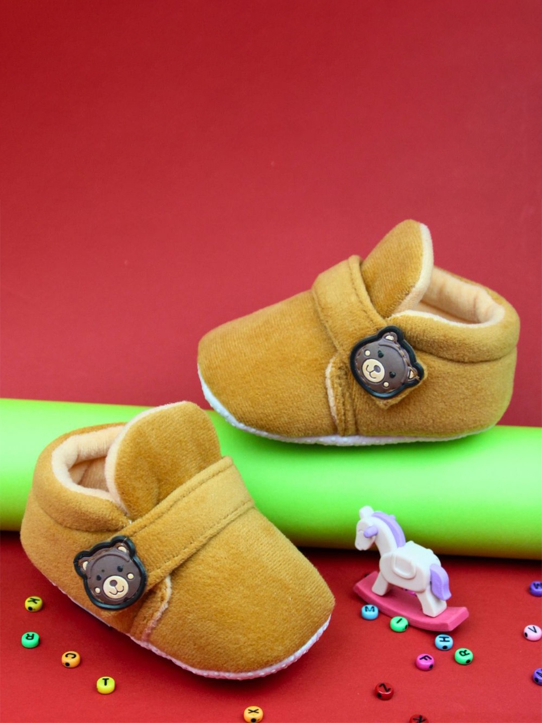 

NESKA MODA Unisex Kids Cotton Booties, Brown