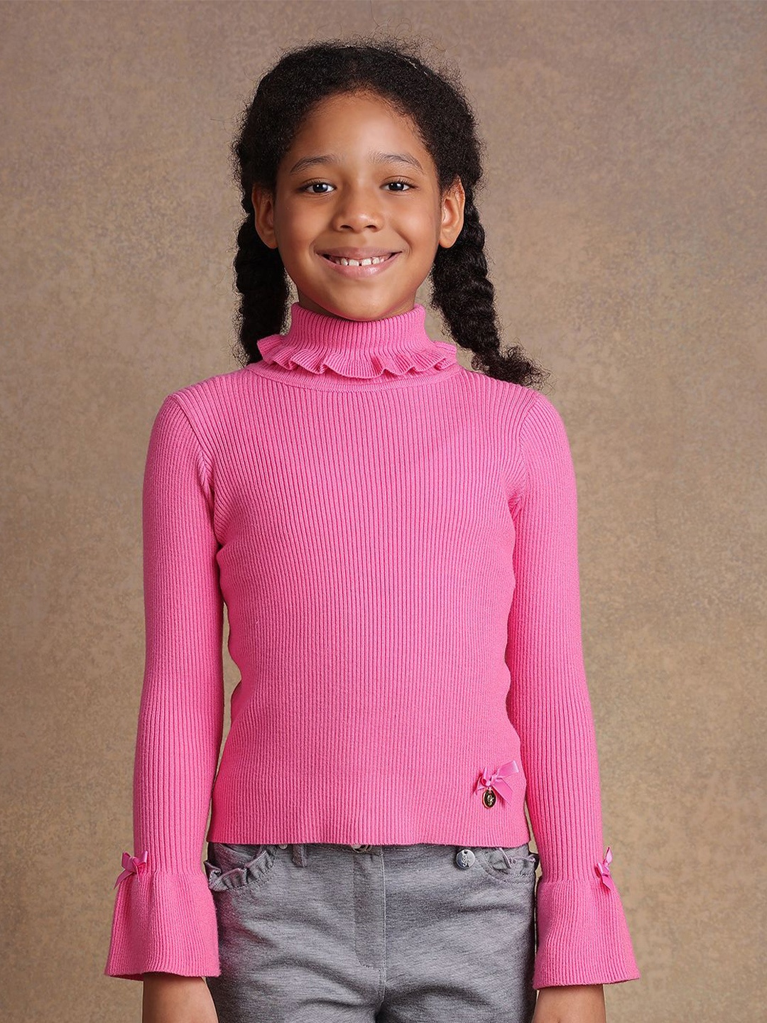 

One Friday Girls Ribbed Pullover, Pink