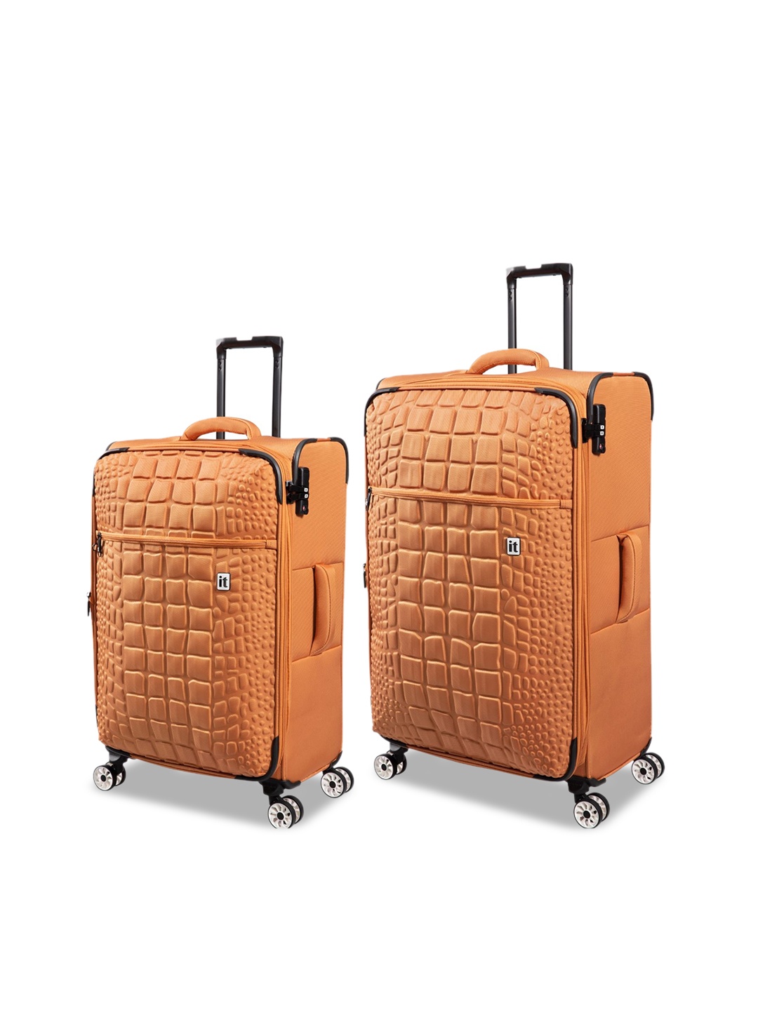 

IT luggage Reptilian 2 Pcs Textured Soft-Sided Large & Medium Trolley Bag, Yellow