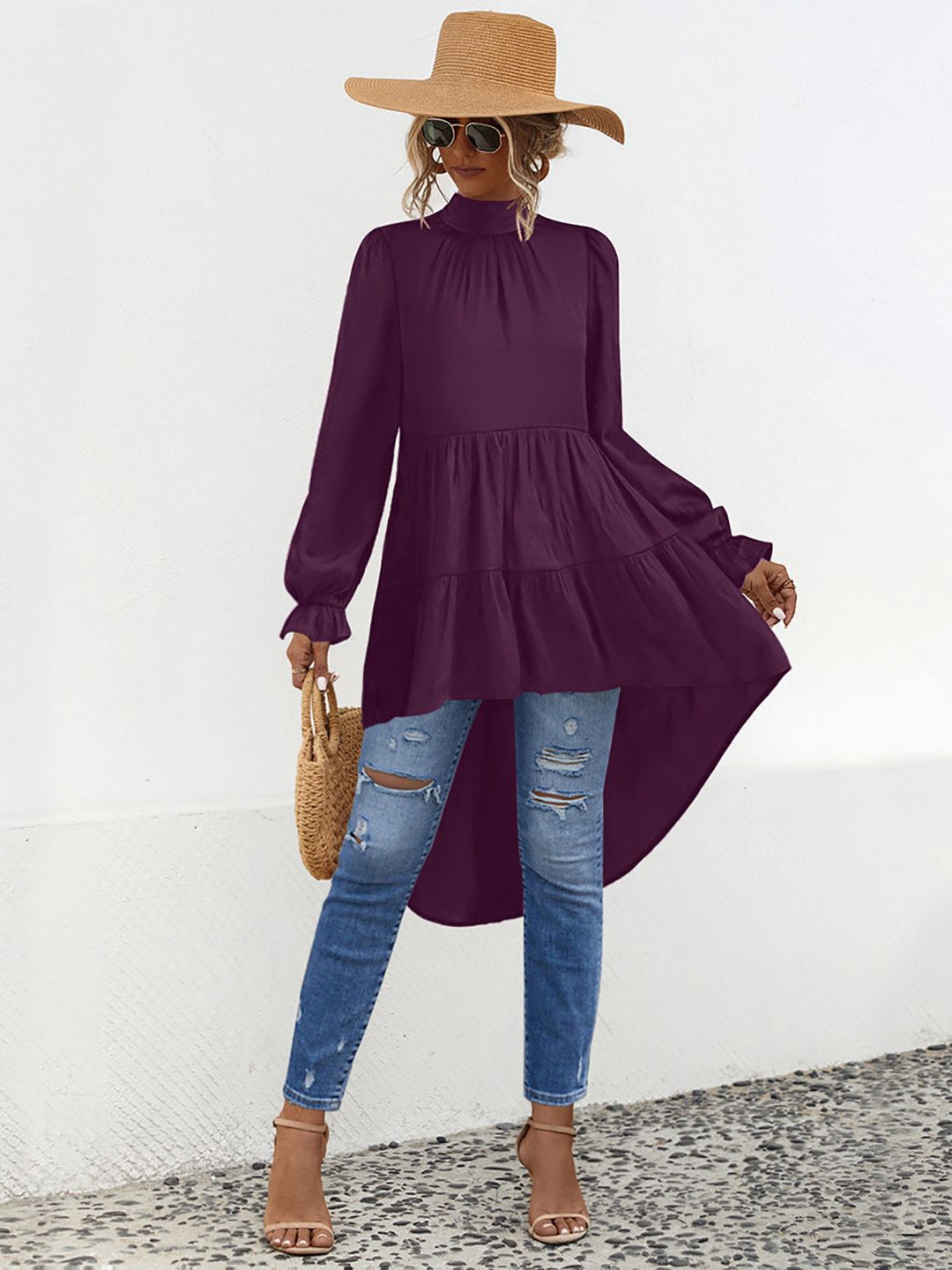 

StyleCast x Revolte Women Layered A-Line Midi Dress, Purple