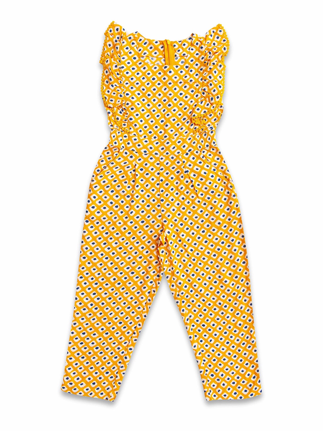 

BAESD Girls Printed Basic Jumpsuit, Yellow