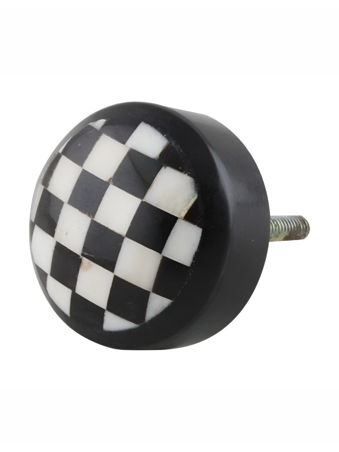 

Indianshelf Black & White 4 Pieces Round Designed Hardware Drawer Knob