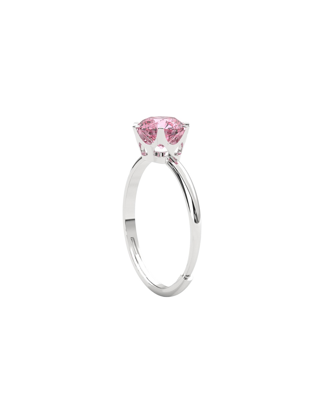 

DEARDONAA JEWELLERY Sterling Silver Rhodium-Plated Adjustable Finger Ring