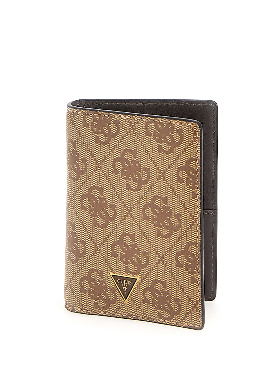 

GUESS Men Printed Leather Card Holder, Brown