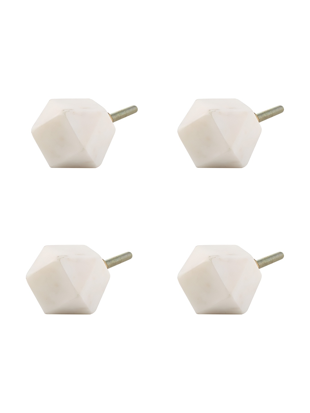 

Indianshelf White 4 Pieces Textured Metal Drawer Knobs