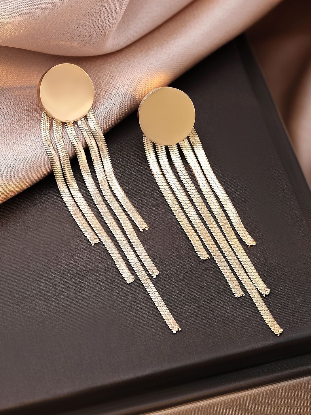 

Rubans 18KT Gold Plated Stainless Steel Tarnish-Free Waterproof Drop Earrings