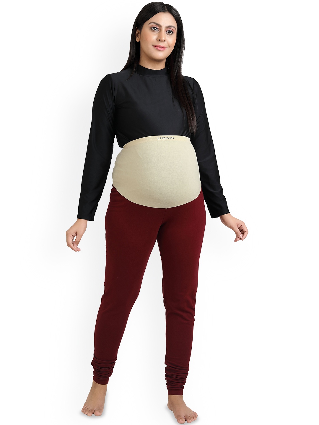 

Uzazi Churidar-Length Maternity Leggings, Maroon