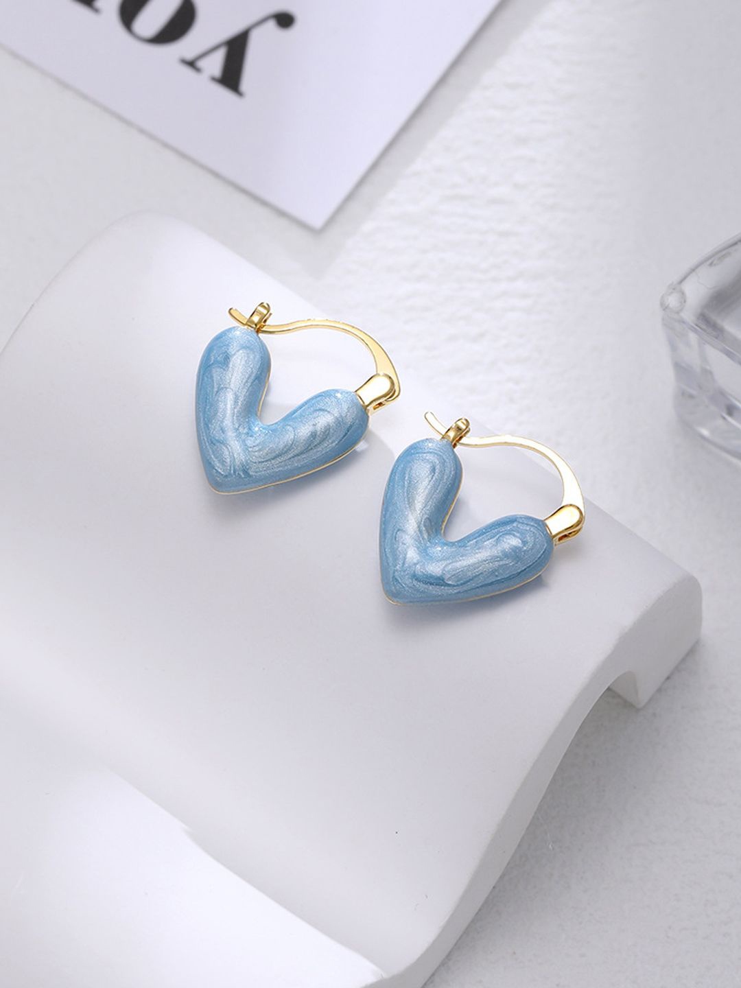 

FIMBUL Stainless Steel Gold-Plated Anti-Allergy Heart Shaped Hoop Earrings