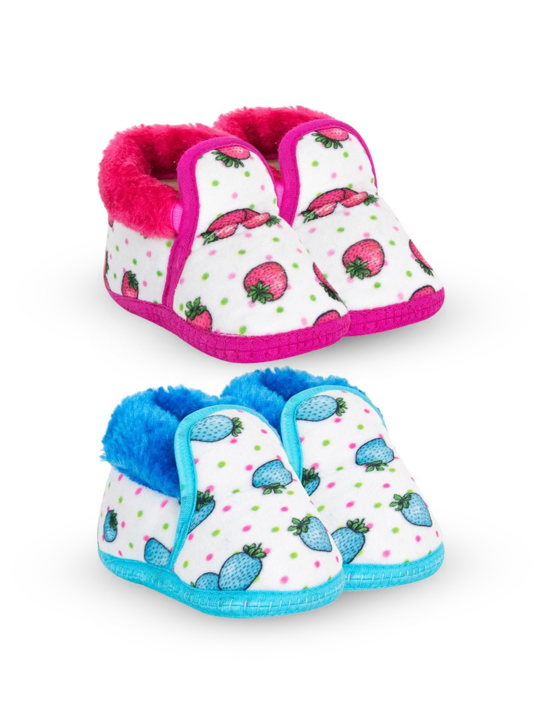 

BAESD Unisex Kids Pack Of 2 Printed Cotton Booties, Pink