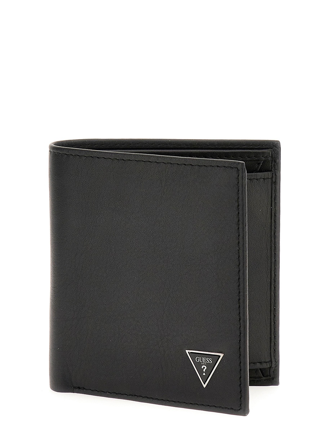 

GUESS Men Leather Two Fold Wallet, Black
