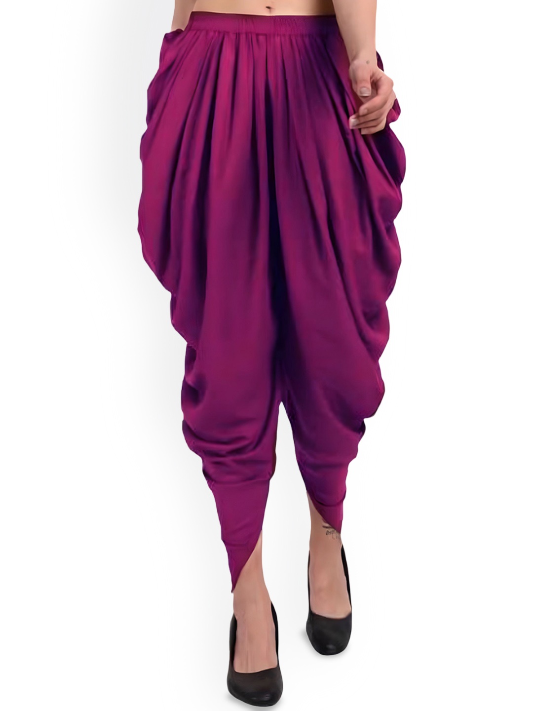 

MIRAYYA Women Solid Pleated Dhoti Pant, Purple