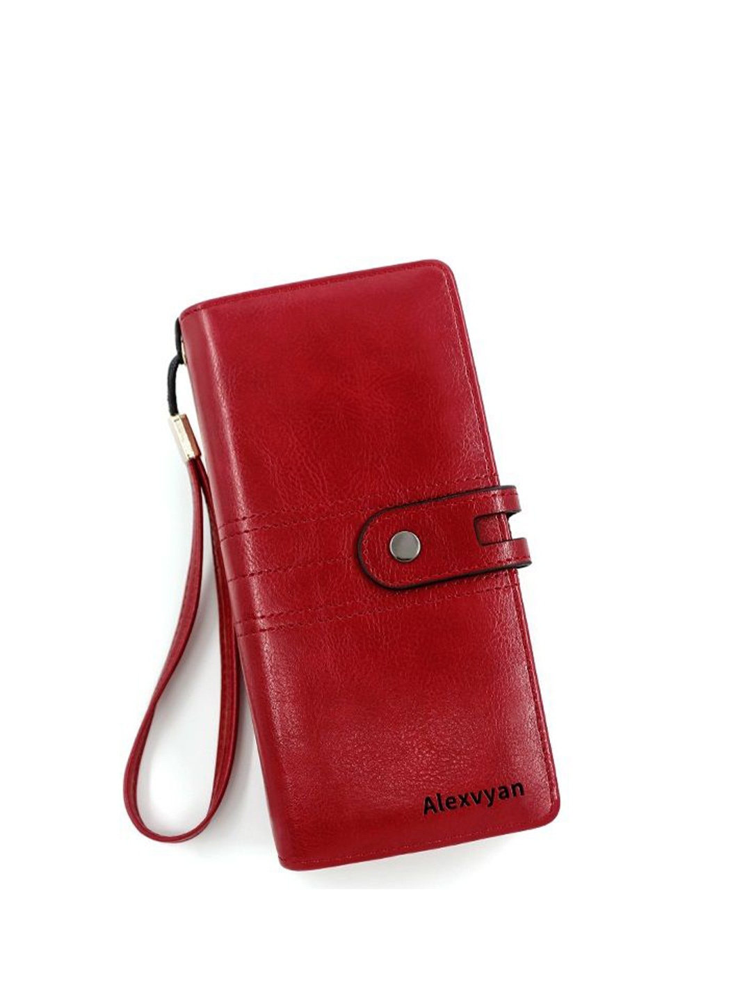 

Alexvyan Women PU Zip Around Wallet, Red