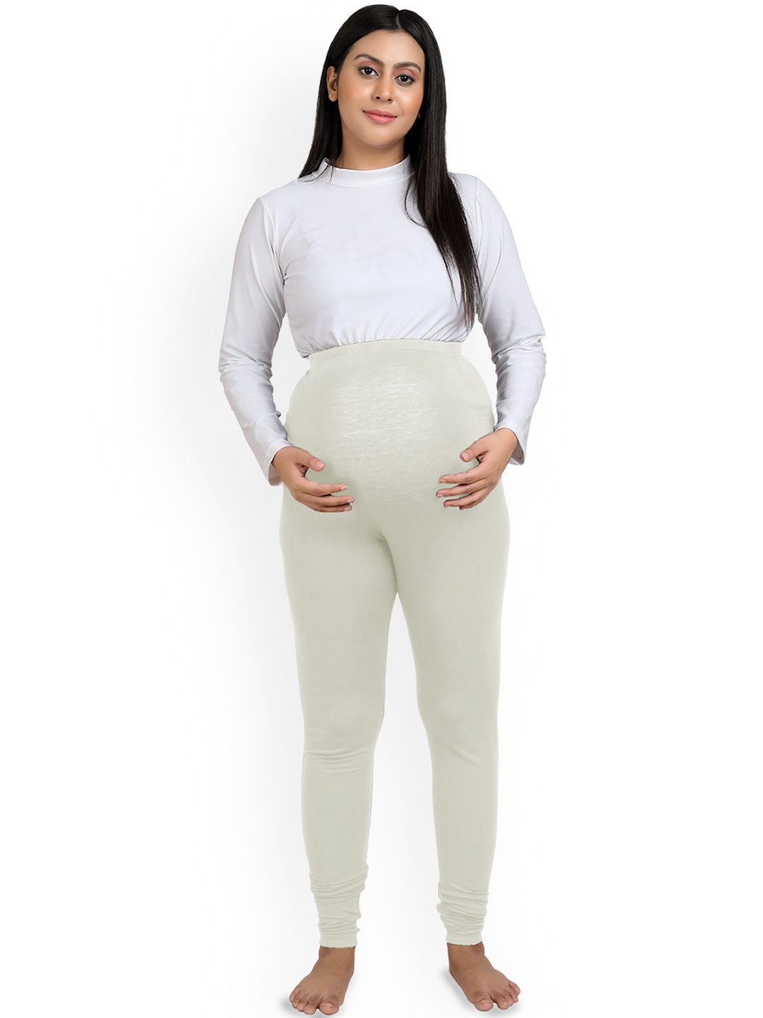 

Uzazi Churidar-Length Maternity Leggings, Cream