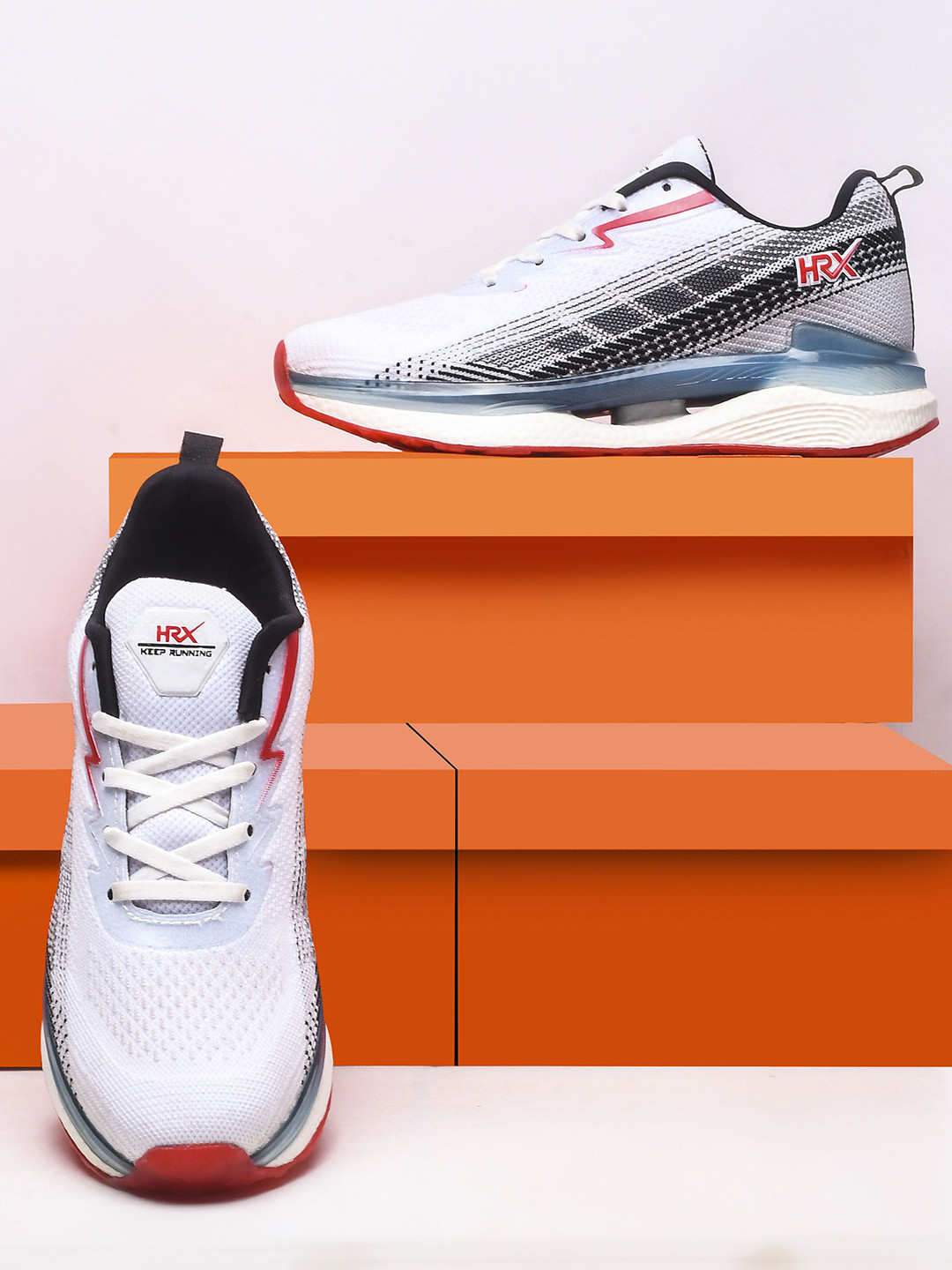 

HRX by Hrithik Roshan Men Mesh Flymesh Running Marking Sports Shoes, White