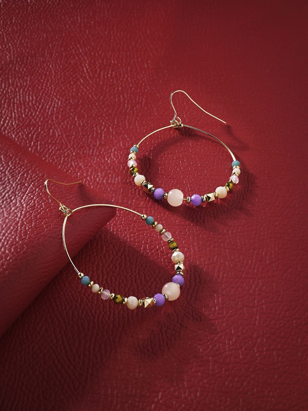 

Accessorize Beaded Circular Drop Earrings, Gold