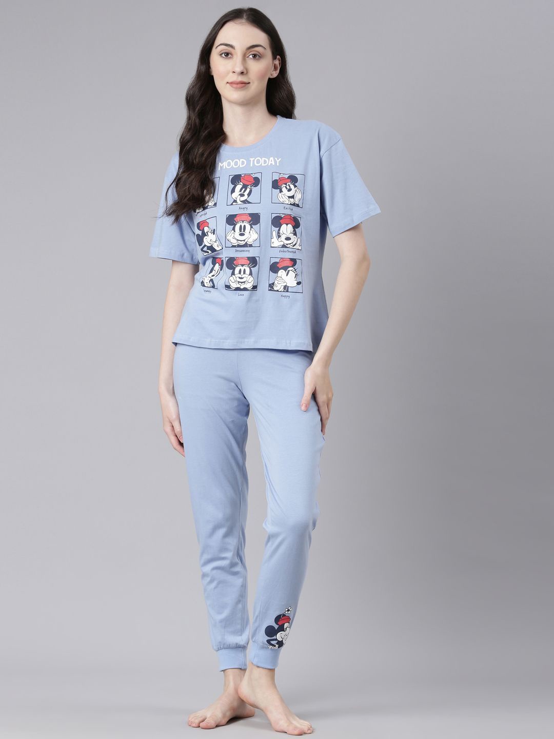 

Nap Chief Women Minnie Mouse Printed Pure Cotton Night suit, Blue