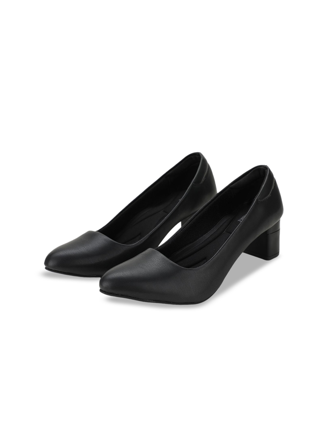 

RASHKI Women PU Pointed Toe Block Pumps, Black