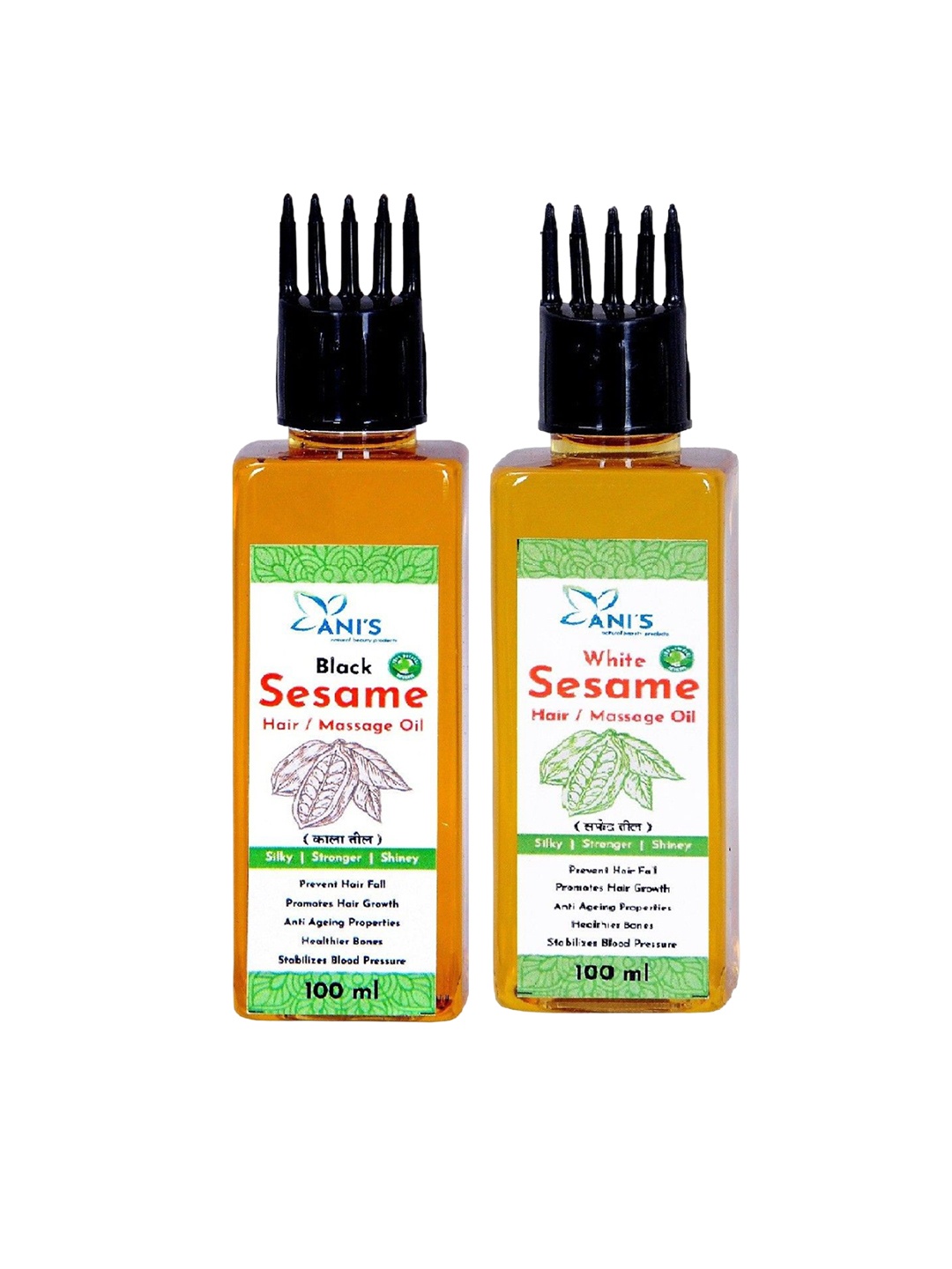 

ANI'S Set Of 2 Sesame Hair Oil For Strong & Silky Hairs - 100ml Each, Orange