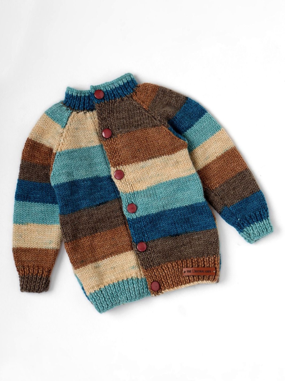 

The Original Knit Unisex Kids Striped Cardigan, Blue