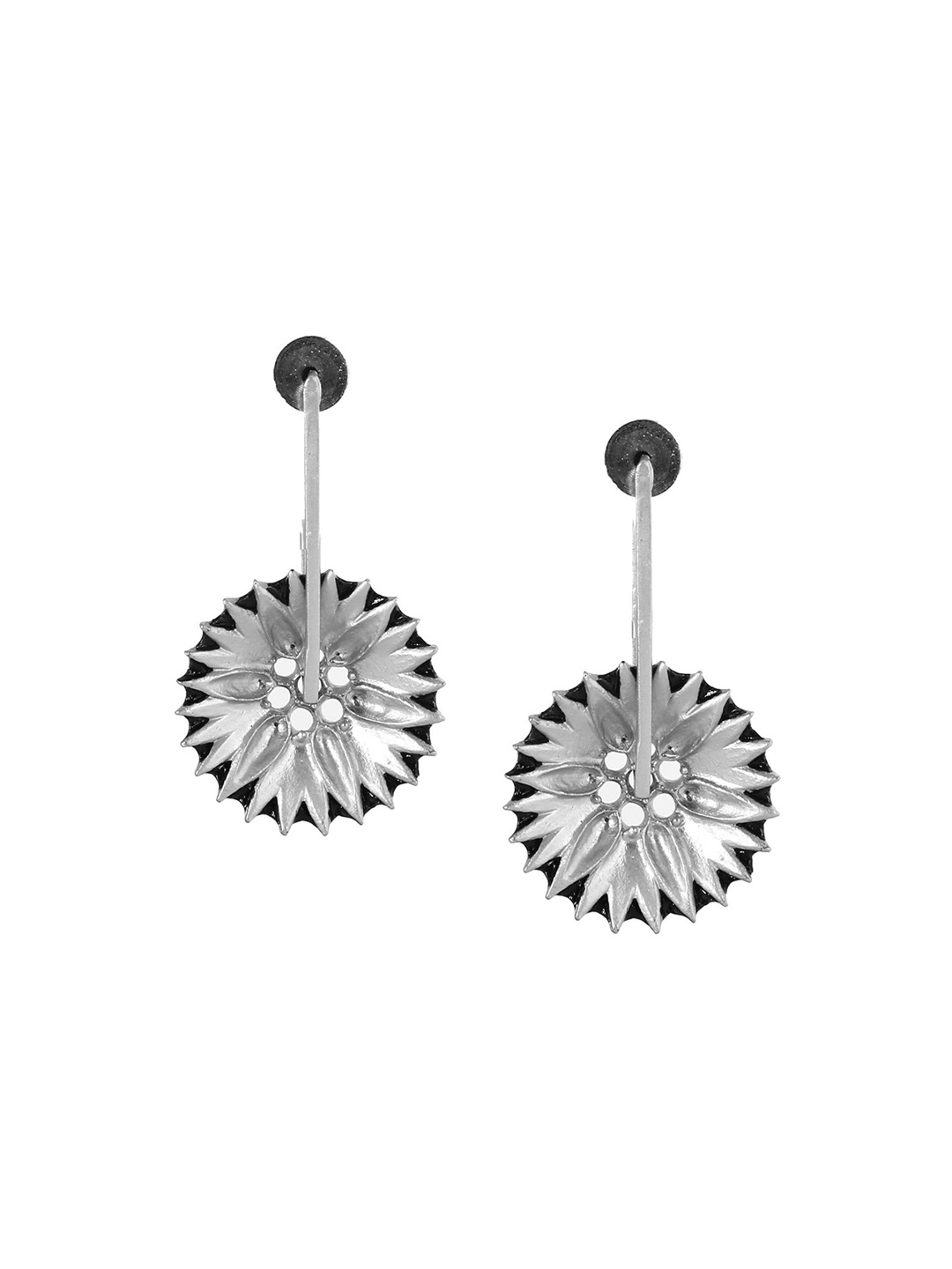 

Trupti Mohta Rhodium-Plated Beguiling Shining Blossom Drop Earrings, Silver