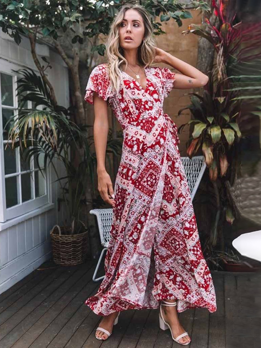 

StyleCast Floral Print Georgette Maxi Dress, Green