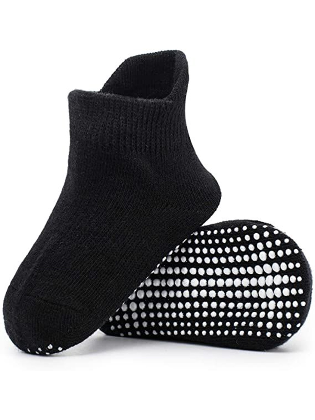 

AHC Kids-Unisex Cotton Anti Skid Ankle Length Socks, Black