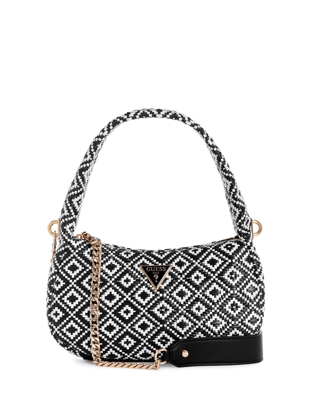 

GUESS Geometric Structured Shoulder Bag, Black