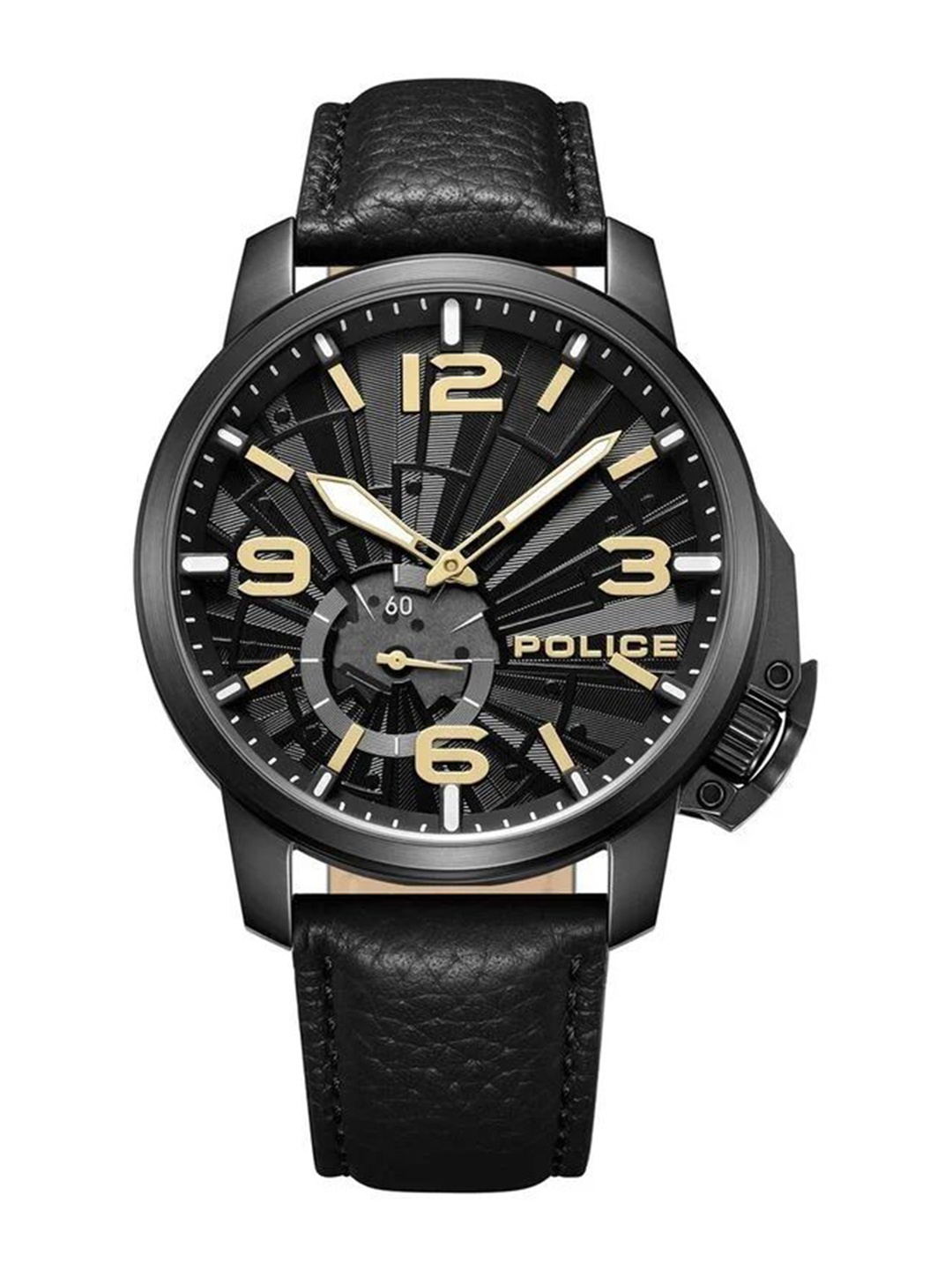 

Police Men Dial & Leather Textured Straps Analogue Watch PLPEWGA0039501, Black