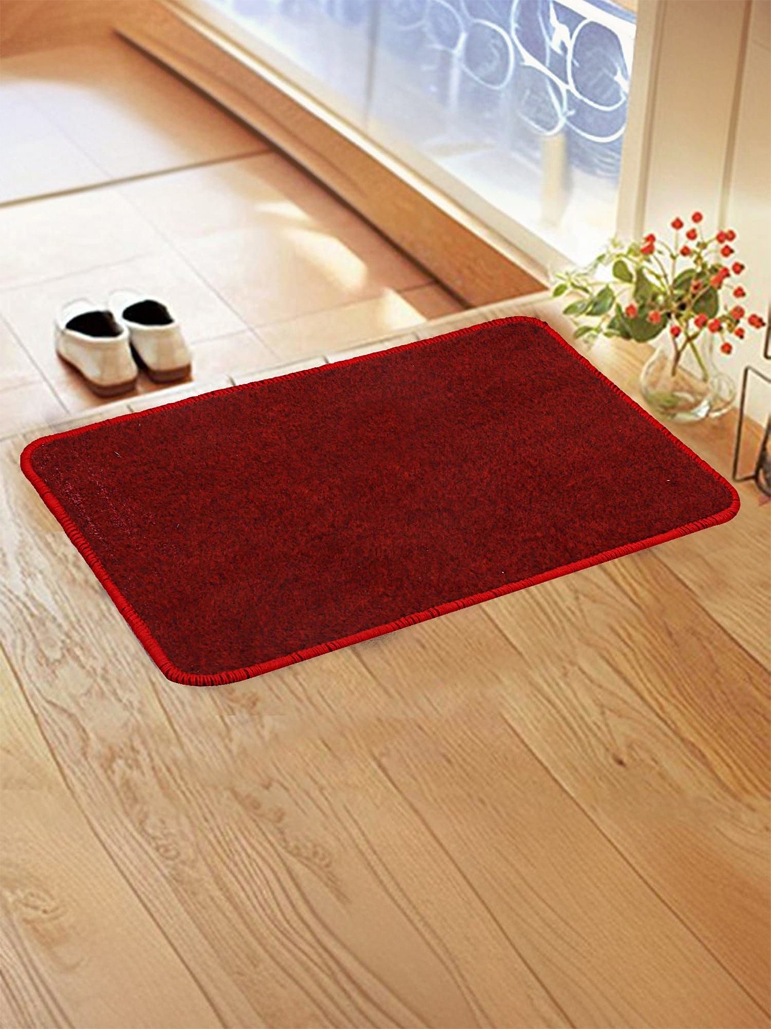 

Kuber Industries Red Microfiber Anti Slip Doormat