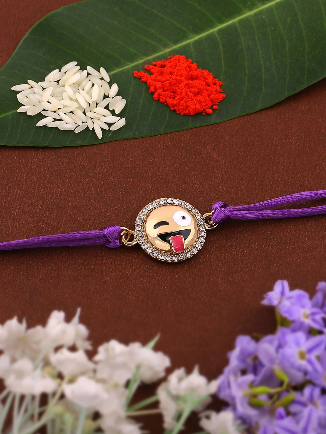 

Estele Stone Studded Thread Rakhi, White