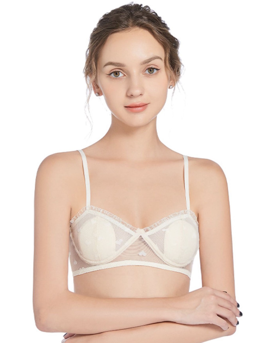 

LULU & SKY Floral Bra Medium Coverage, Champagne
