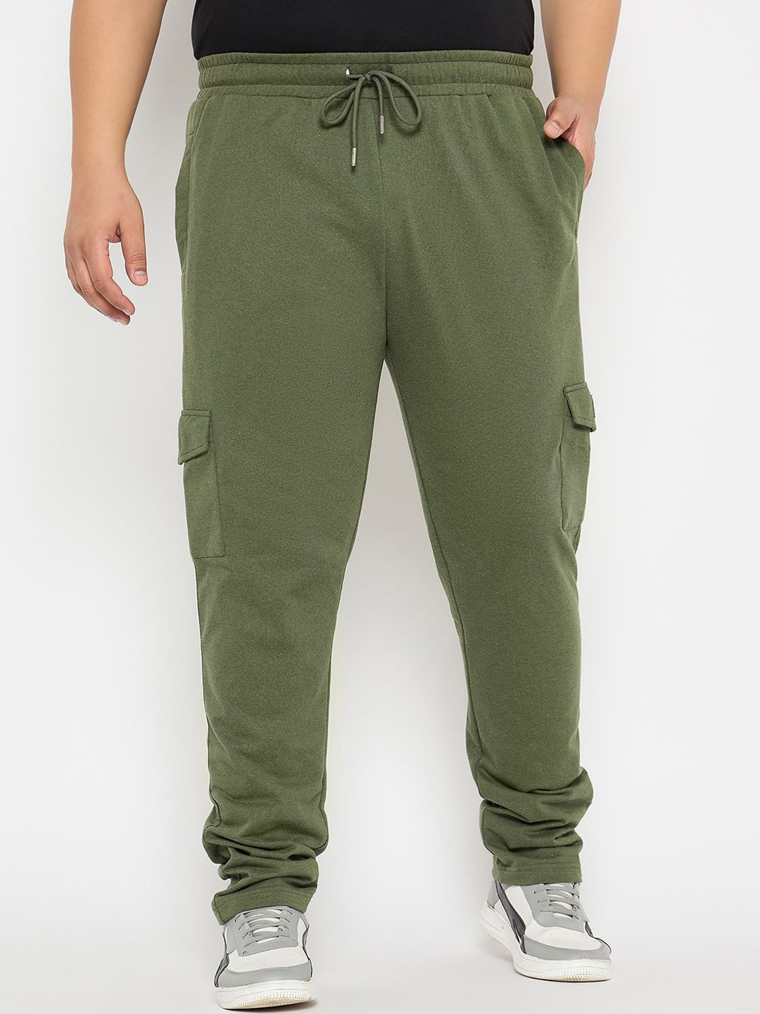

Adobe Men Mid-Rise Solid Plus Size Track Pant, Olive