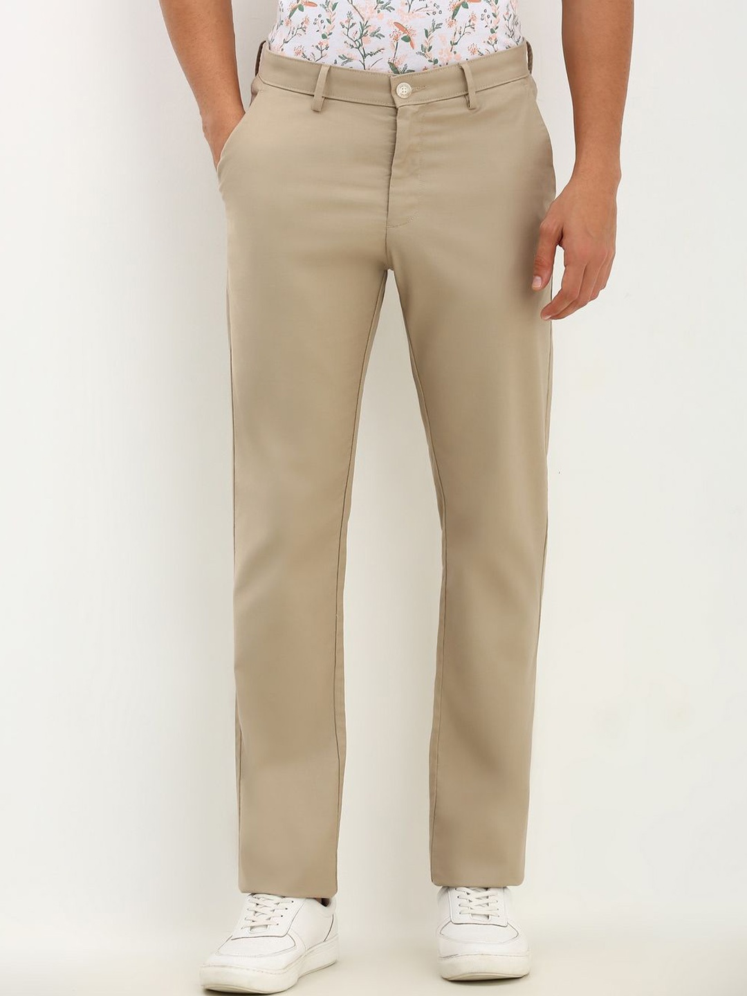 

Allen Solly Men Mid-Rise Trousers, Khaki