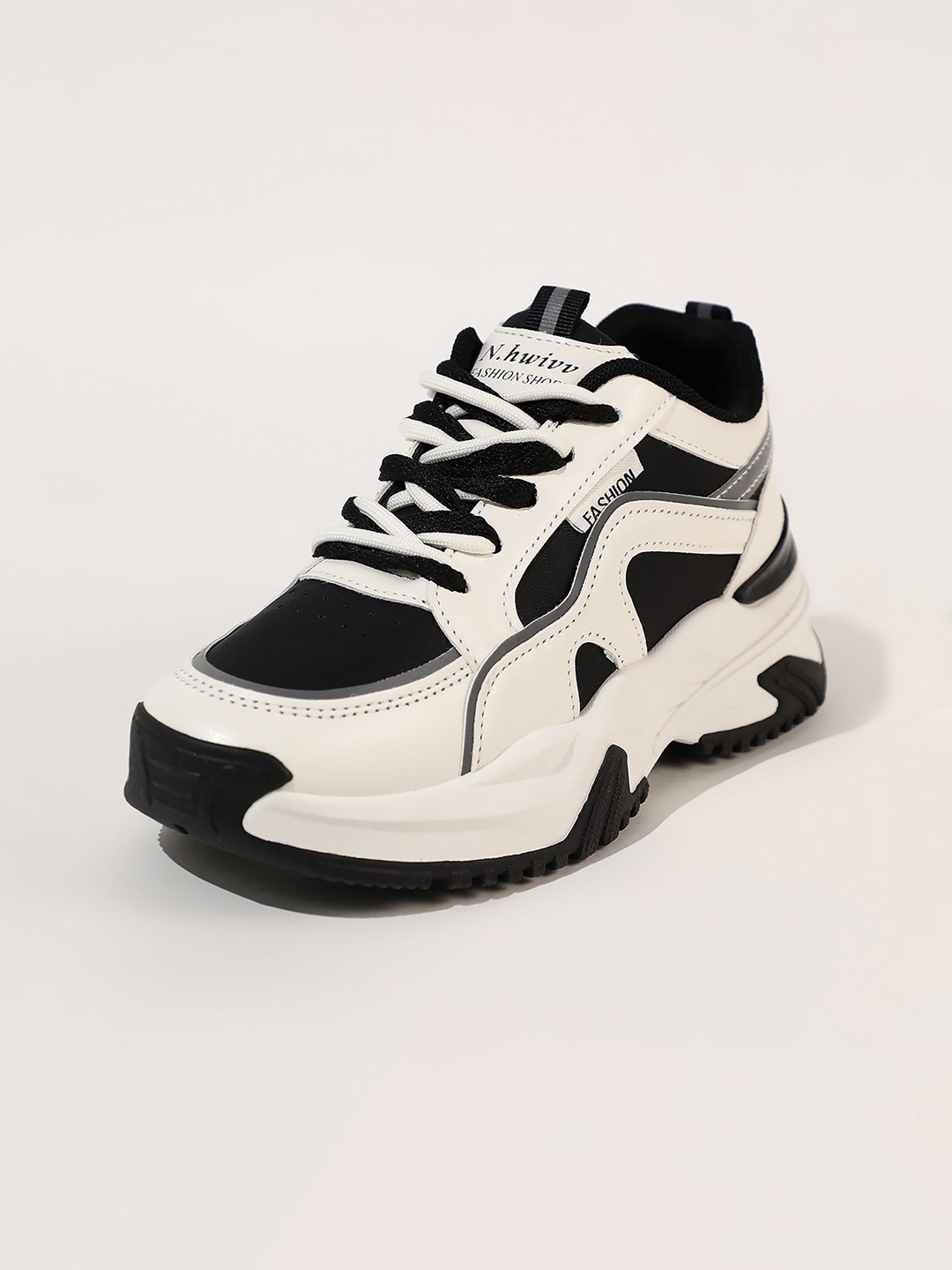 

LULU & SKY Women Colourblocked PU Sneakers, Black