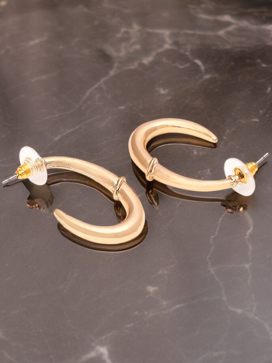 

OOMPH Contemporary Half Hoop Earrings, Gold