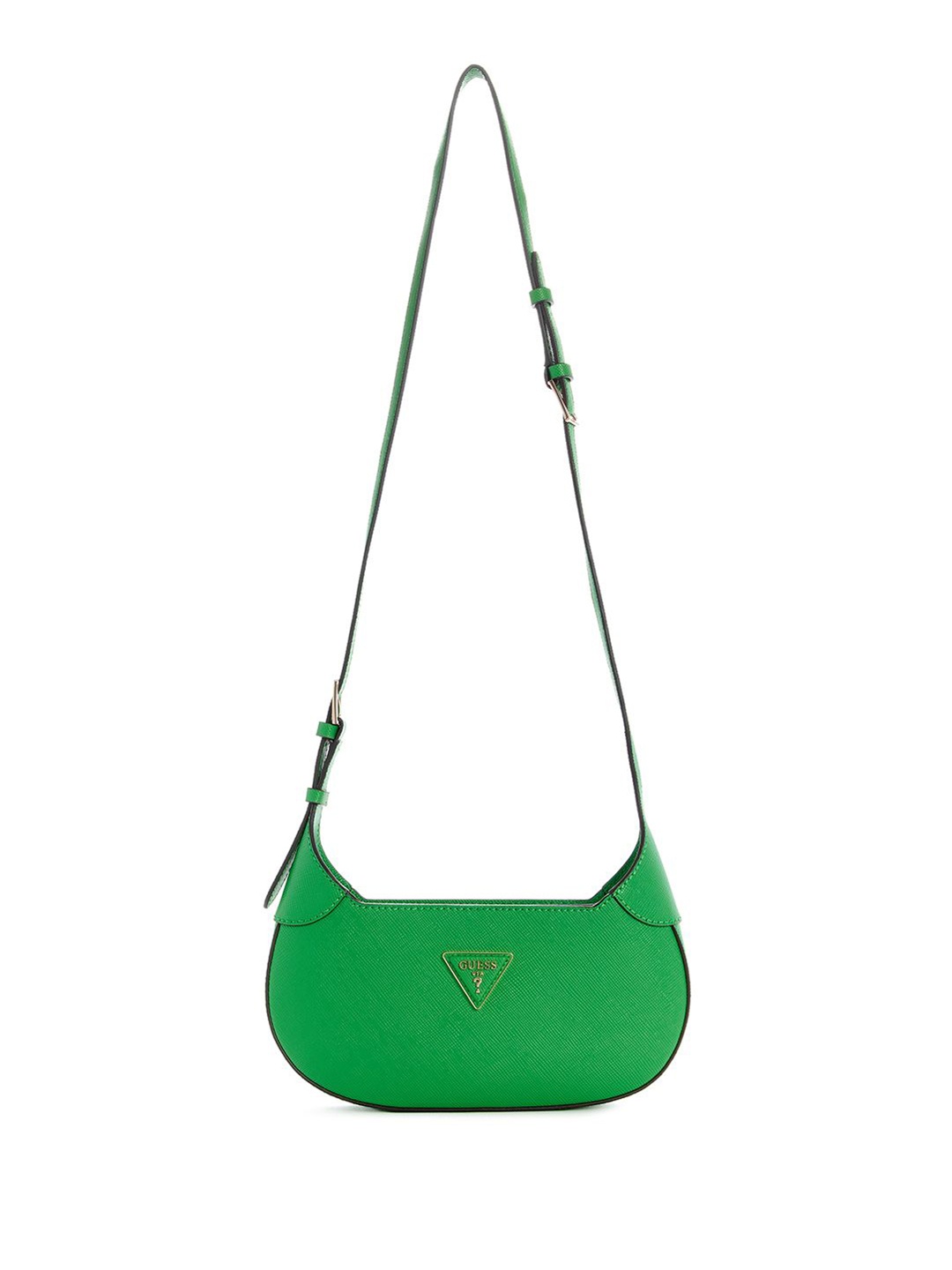 

GUESS Colourblocked PU Structured Sling Bag with Quilted, Green