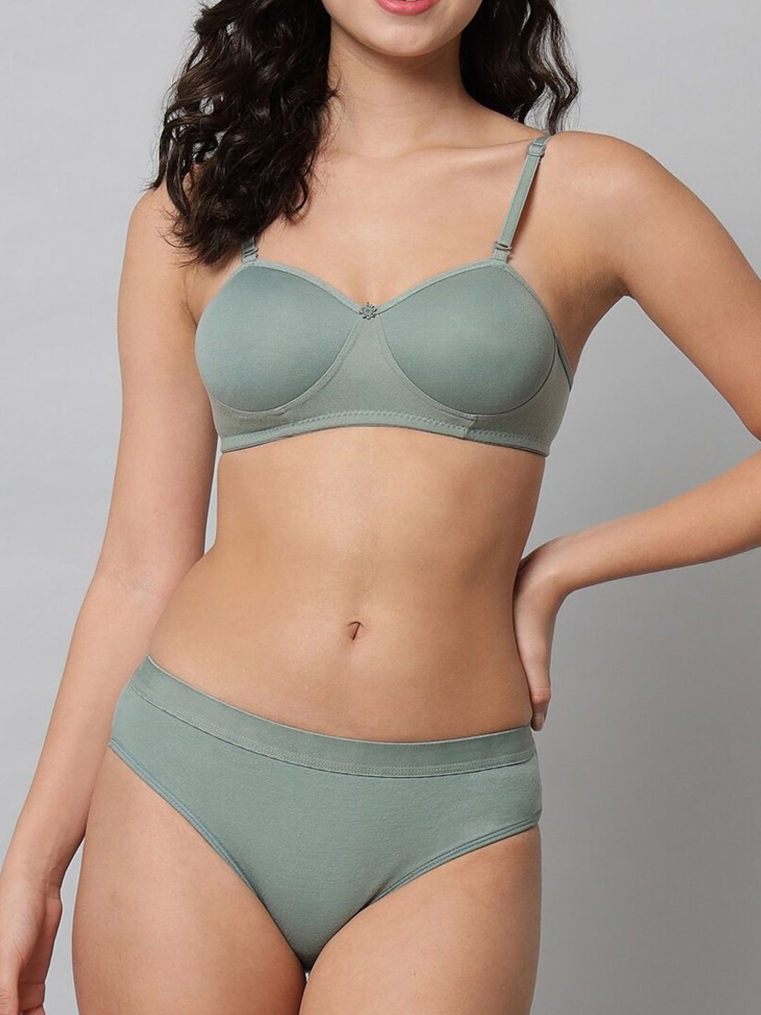

FiveFlag Cotton Padded Lingerie Set, Green