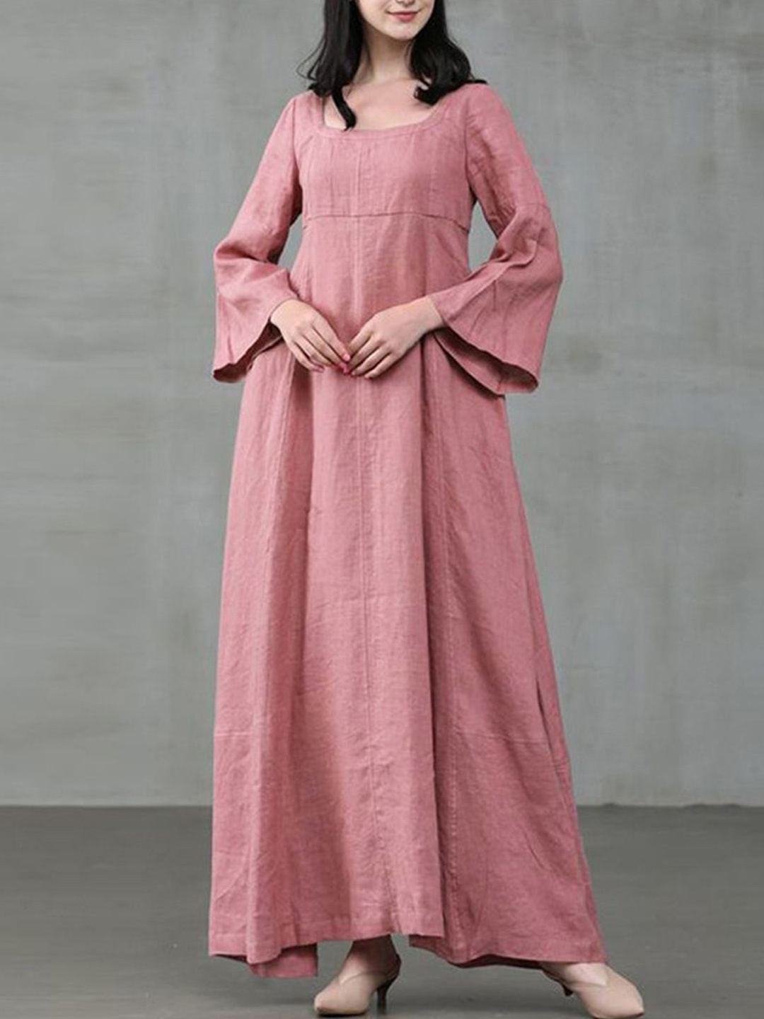 

StyleCast Bell Sleeve Georgette Empire Maxi Dress, Peach