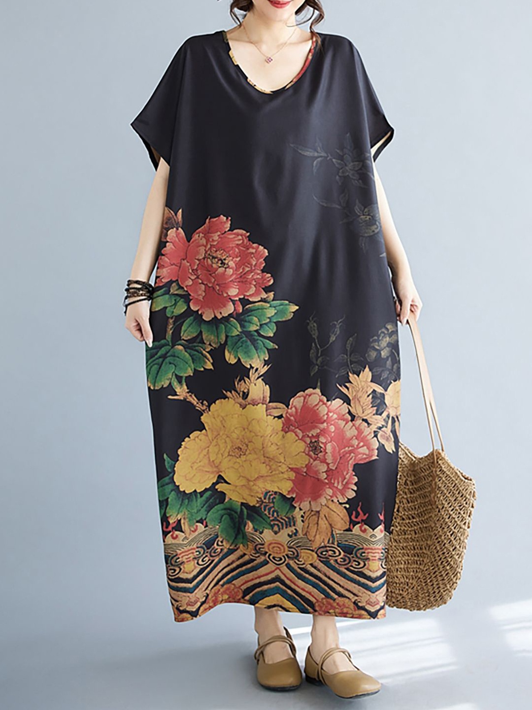 

JC Mode Floral Printed Maxi Midi Dress, Multi