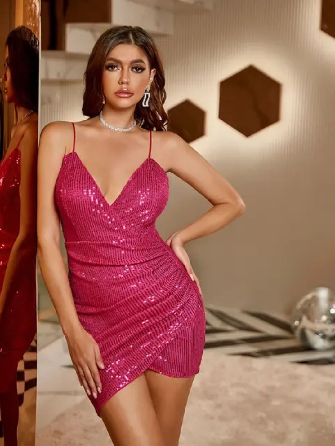 

StyleCast Sequined Bodycon Mini Dress, Pink