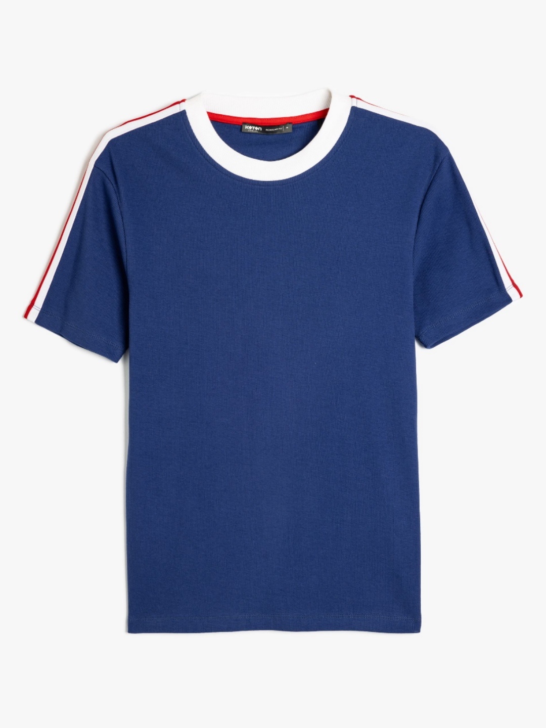 

Koton Men V-Neck Raw Edge Slim Fit T-shirt, Navy blue