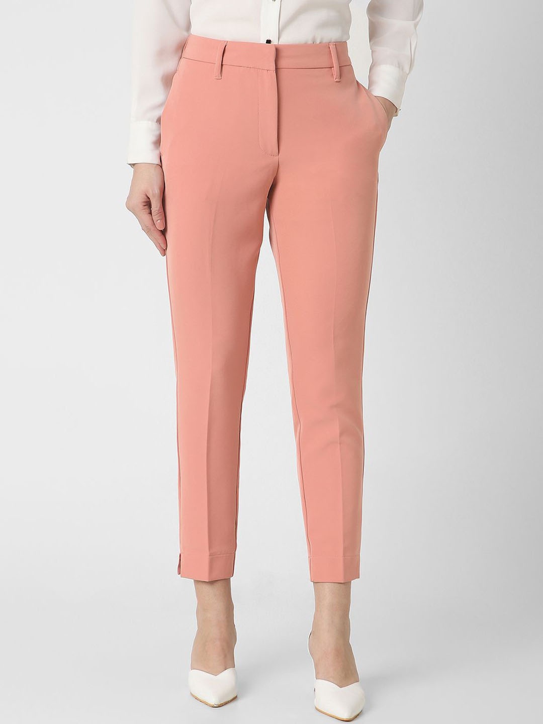 

Van Heusen Woman Women Slim Fit Cigarette Trousers, Peach