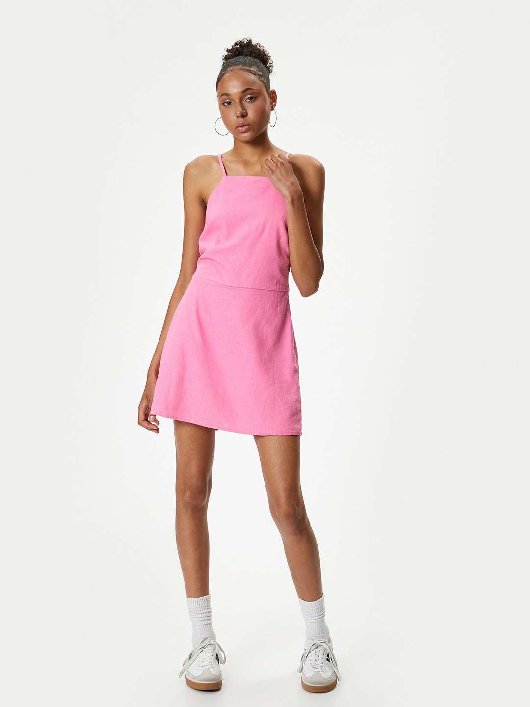 

Koton Shoulder Straps Playsuit, Pink