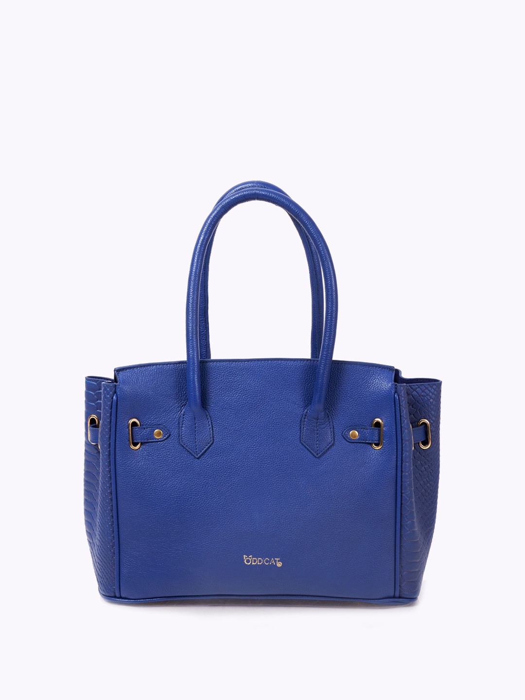 

Oddcat Textured Leather Structured Handheld Bag with Long Strap, Blue