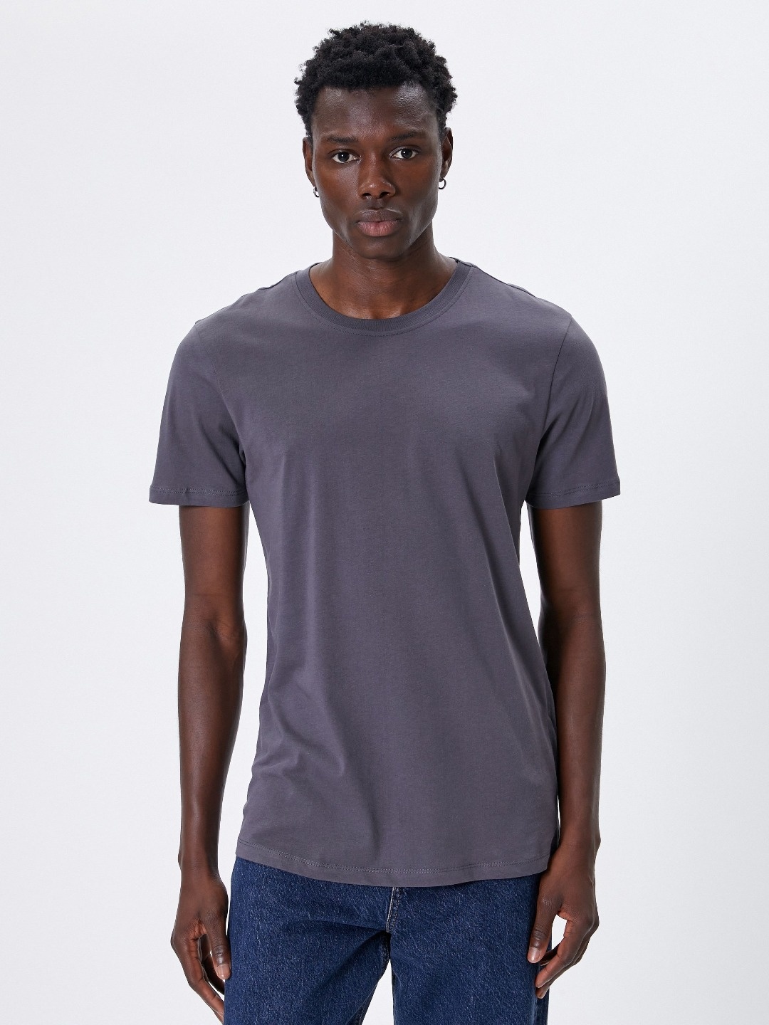 

Koton Men V-Neck Pockets Slim Fit T-shirt, Grey