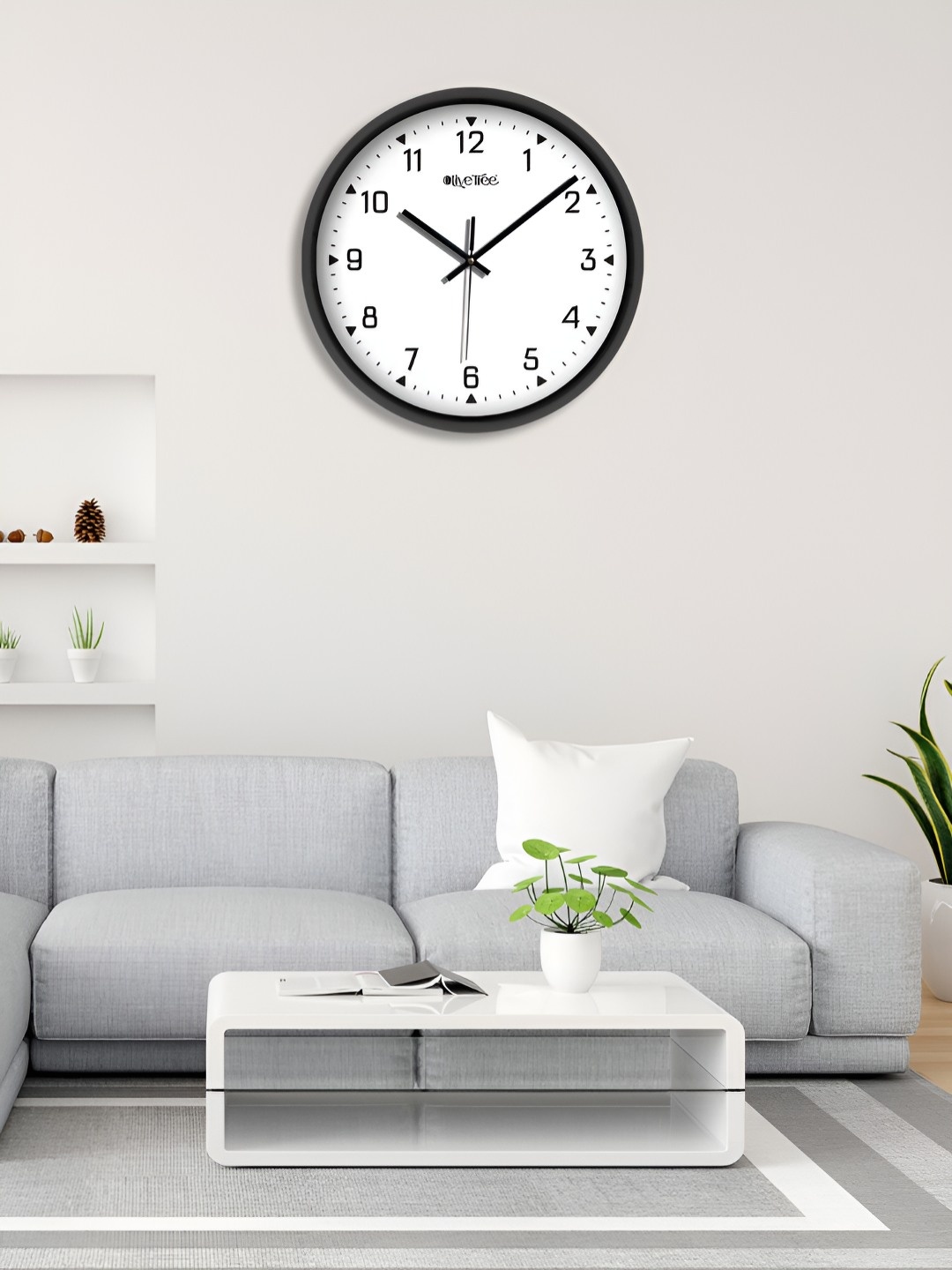 

OLIVE TREE Black & White Contemporary Analogue Wall Clock