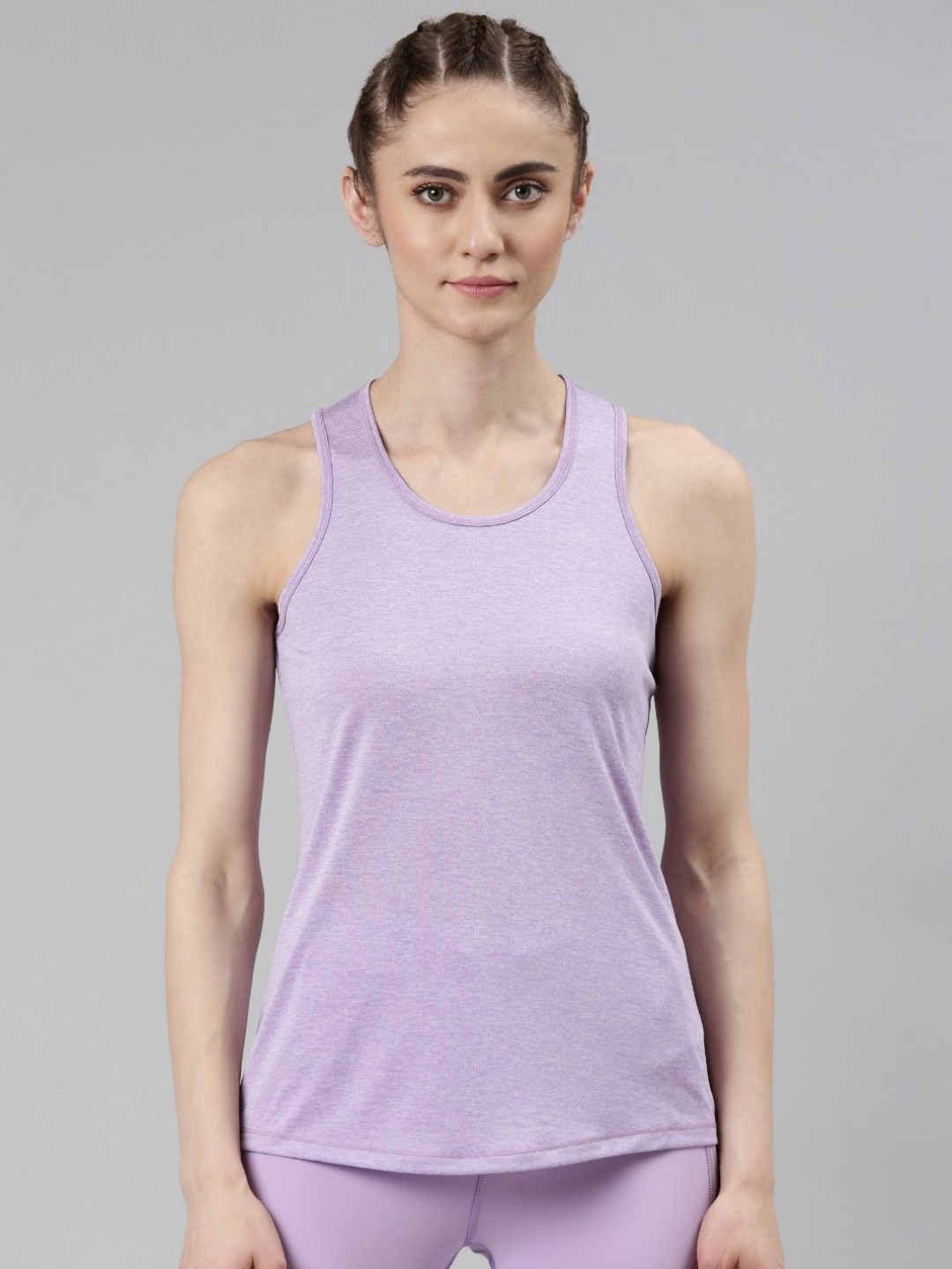 

Enamor Athleisure Basic Workout Dry Fit Crew Neck Activewear Tshirt, Purple